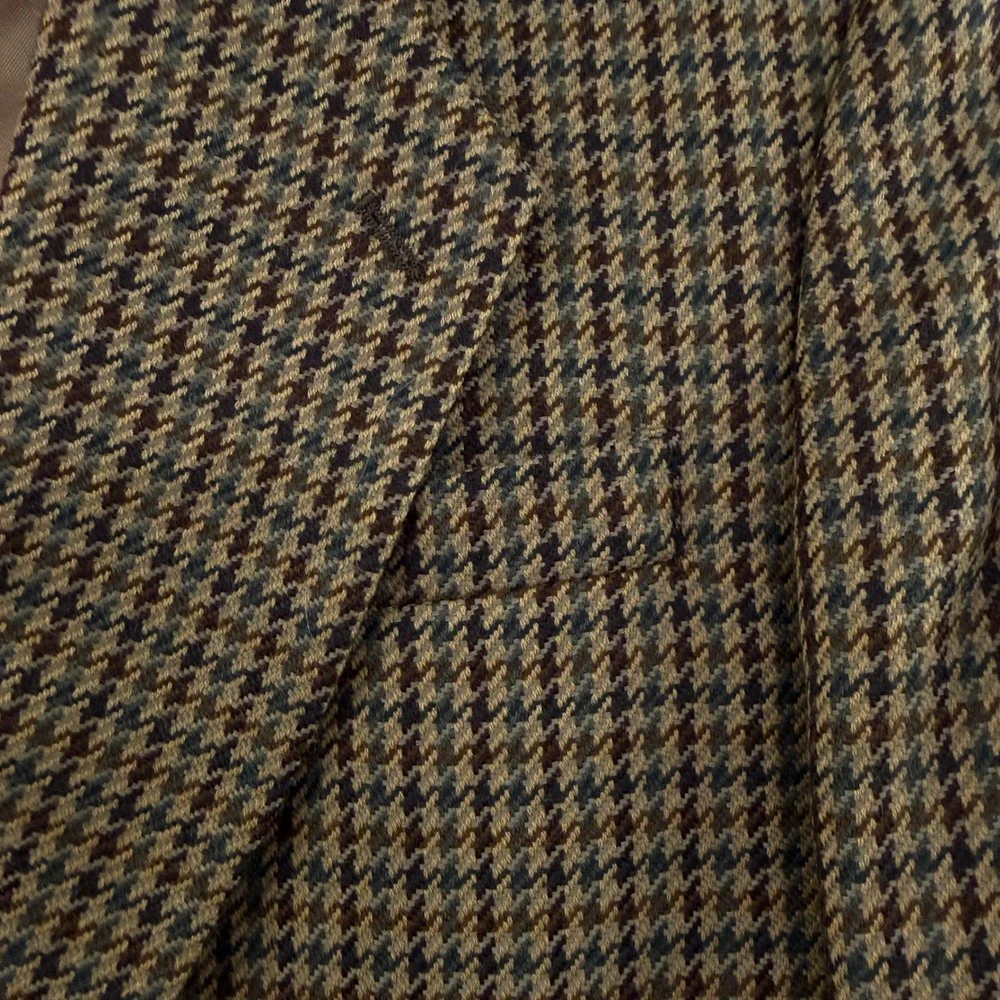 Oscar de la Renta Sport‎ Coat Mens Brown Houndstooth Blazer Tailored Jacket